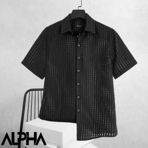 Áo sơ mi nam ngắn tay cotton lưới form đẹp GENALPHA sơ mi tay ngắn chất vải cotton lưới mặc mát GEN13