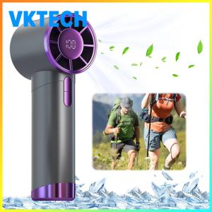 Vktech Multi-Speed Handheld Turbo Fan with 100 Gear Wind for Outdoor Travel and Desk Cooling Lightweight and Rechargeable