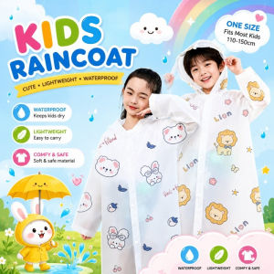 Kids Cartoon Raincoat TPE Full Body Waterproof Children Use Thick Lightweight Foldable