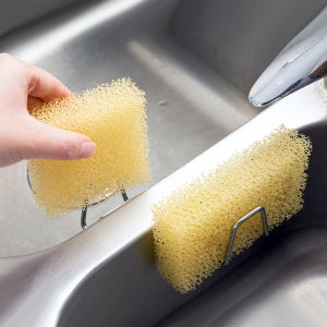 Homenhome 1pc Stainless Steel Sponge Drain Rack Wall-Mounted Kitchenware Sink Rack Kitchen Storage Rack Wall Hanging Sink Wire Ball Rack for Kitchen Bathroom Holder Hook