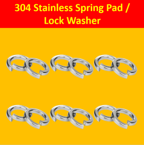 ZKZ 100-1000pcs M6-M8-M10 Stainless Steel Spring Pad / Lock Washer Grade 304 Inner Diameter