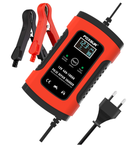 Sạc bình ắc quy ô tô xe máy 12V Foxsur từ 4Ah đến 100AH có chức năng khử sunfat phục hồi bình thông minh tự ngắt khi đầy