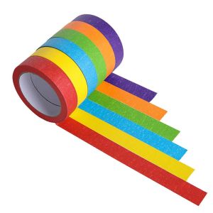 20M Painters Colored Masking Tape Rainbow Colorful Craft Art Paper Tape For Kids Labeling Arts Crafts DIY Decoration Teaching