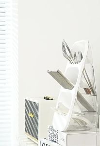Pen Holder 3 Grids Pencil Holder Office Desk Organizer Stationery Storage Pen Container Slant-Insert Multifunctional Box