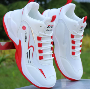 Mens new white high top basketball shoes breathable sports shoes for students mens casual wear-resistant anti slip running shoes