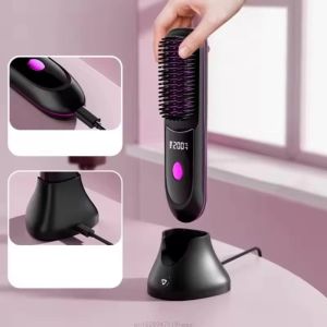 FLYING Digital Display Hair Straightening Comb Ceramic Heating 3 Level Adjustables Hair Styling Tool 160-200C° Hair Flat Irons