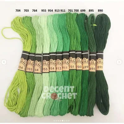 Decent Crochet Benang Sulam - Seri Hijau
