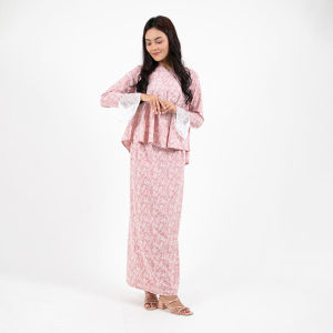 Forest x Hatta Dolmat Ladies Woven Floral Pattern Lace Flare Sleeve Baju Kurung | Baju Kurung Perempuan - 885065