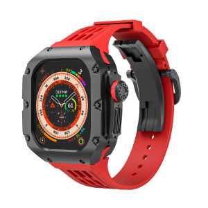 Luxury Titanium Alloy Richard RM Mod Kit for Apple Watch Ultra 2 / Ultra 49mm New Premium GD Series Titanium Alloy Case with Fluororubber Strap Kit