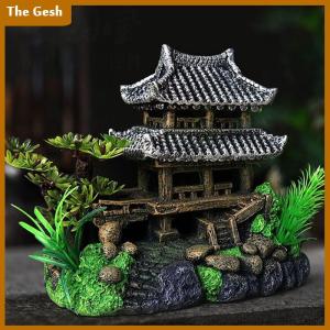 [The Gesh] Simulation Decoration Fish Tank Ornament Ornament Resin Aquarium Ornament Fish Tank Landscape House Model Aquarium Ornament