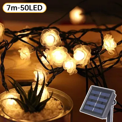 [BUY 1 TAKE 1] Solar Flower Strings Lights Christmas Light Outdoor Waterproof Solar Fairy Lights 5M/7M Cherry Blossoms String Lights Solar Led String Lights For Outdoor Home Lawn Wedding Patio Party And Holiday Decorations In Phleo