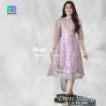 Dress Remaja Modern Tile Bordir Twoton Terbaru Pesta Kondangan Natal Sisuka Model Korea Jumbo. 