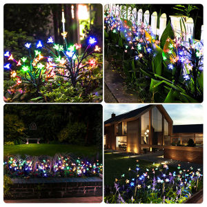 🎁 【Readystock】 + FREE Shipping 🎁 Solar Garden Lights 2 Pack Solar Lights Outdoor with 20 LEDs Cherry Blossom Flower Lights Waterproof Solar Yard Stake Lights