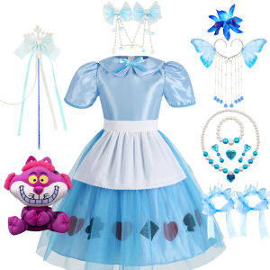 Alice in Wonderland Girls Alice Cosplay Costume Halllween Fantasy Cosplay Outfits Kids Luxury Princess Fairy Role Playing Sets