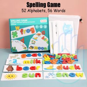 [SG] Montessori Wooden Alphabet Spelling Games Puzzles | Educational Toy | Phonics | Flash Card