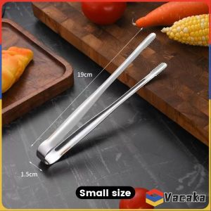 Vacaka Stainless Steel Barbecue Clip Food Tongs Long-handled Outdoor Grilling Steak Clamp Baking BBQ Tool