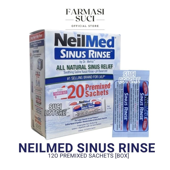 SALE ! Neilmed Sinus Rinse Premixed Sachets (60 Sachets/120 Sachets ...