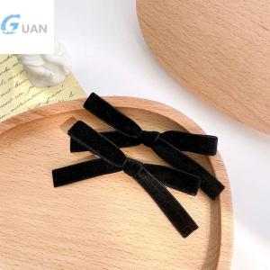 [COD] GUAN คลิปหนีบผมรูปโบว์ผ้ากำมะหยี่สไตล์เกาหลีสีทึบสไตล์วินเทจ2ชิ้นกิ๊บด้านข้างน่ารักกิ๊บหนีบผมสุดเท่สำหรับเด็กผู้หญิง