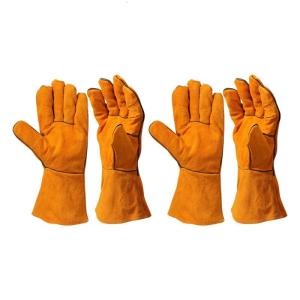 Găng tay chăm sóc thú cưng chống cắn đôi da gia cố xây dựng ngón tay linh hoạt thiết kế tay áo mở rộng 33cm