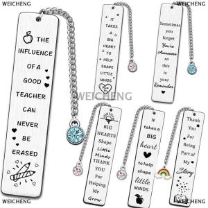 [COD] WEICHENG Stainless Steel Metal Leaf Rhinestone Pendant Bookmark Student Teacher Gift Read Home Bookmark Learn Supplies Teachers Day Gift