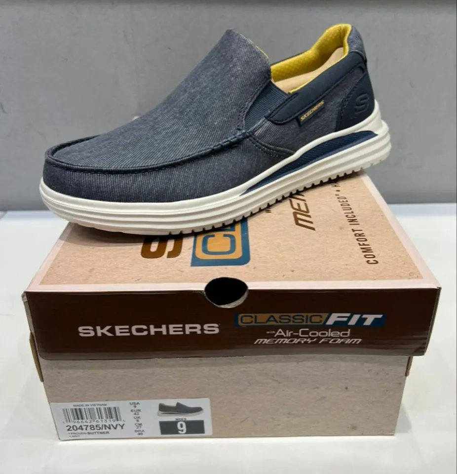 Mens skechers classic fit deals air cooled memory foam