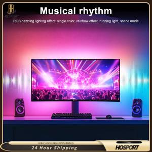【HOSPORT】รถกระบะแสงบรรยากาศหน้าจอพีซีแบบใช้ซ้ำได้ไฟตกแต่งด้านหลังเพลงซิงค์แสงโดยรอบสำหรับห้องเล่นเกมตกแต่งโต๊ะ