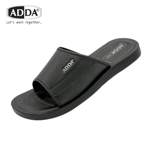ADDA 7Q13 รองเท้าแตะผู้ชาย PU สวมสบาย ไซส์ 38-45 สีดำ/น้ำตาล/ขาว