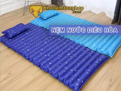 Đệm Nước mùa hè Sumo - Đệm điều hòa cao cấp màu xanh họa tiết cho giấc ngủ sáng khoái