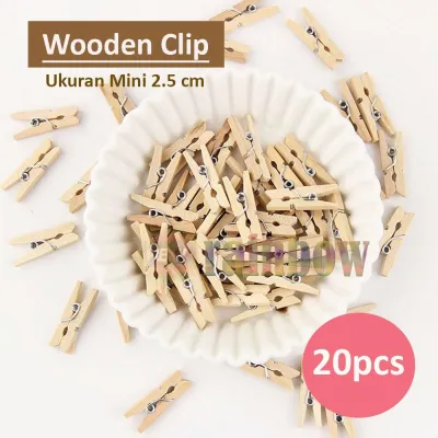 20 Pcs - Jepitan Foto Kayu Natural Jepitan Multifungsi Wooden Clip Jepitan kayu wood Clothes Pin Craft Penjepit Foto Kayu / Jepit Foto Penjepit Kayu / Jepit Kayu Jepitan Baju / Jepit Baju Wooden Klip Jepitan Jemuran - Natural