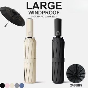 Folding Umbrella Windproof Stormproof Large Canopy Rain Sun UV Travel Outdoor