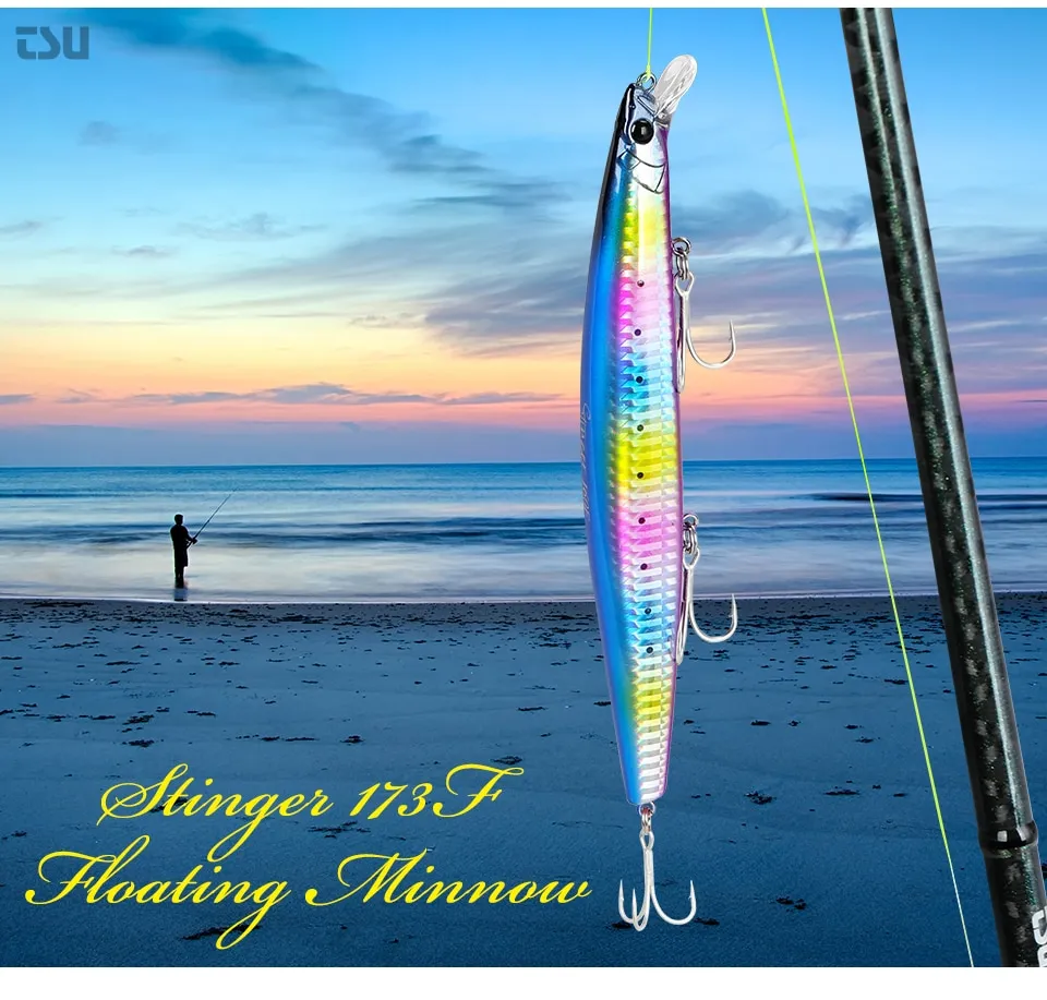 Baits Lures TSURINOYA 173F Ultralong Casting Floating Minnow 173mm