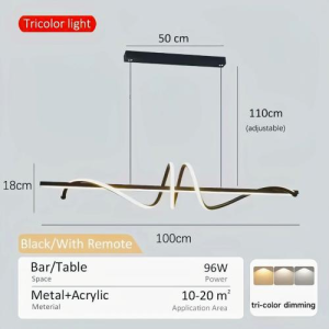 Gecree Modern LED Chandelier Ceiling Light Tri Color Hanging Lights for Dinning Living Room Pendant Lamp