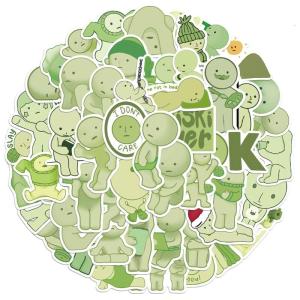 50 Sheets Green Doll Sticker Waterproof Water Bottle Sticker Decorative Sticker For Journal Scrapbooking And DIY Crafts