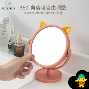 Gương trang điểm tai mèo để bàn xoay 360 độ - Tháo rời được - siêu cute cho các nàng Trùm Sỉ Gia Thành
