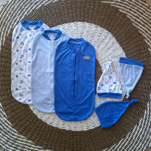 3 PCS Bedong Bayi Instan + Topi Bayi Motif Lucu Bedong Pakai Resleting + Penutup Kepala