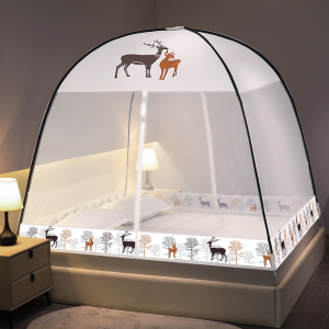 Magic Time Square folding mosquito net with 1.8 King/1.5 Queen Size encrypted mesh to prevent mosquito bites