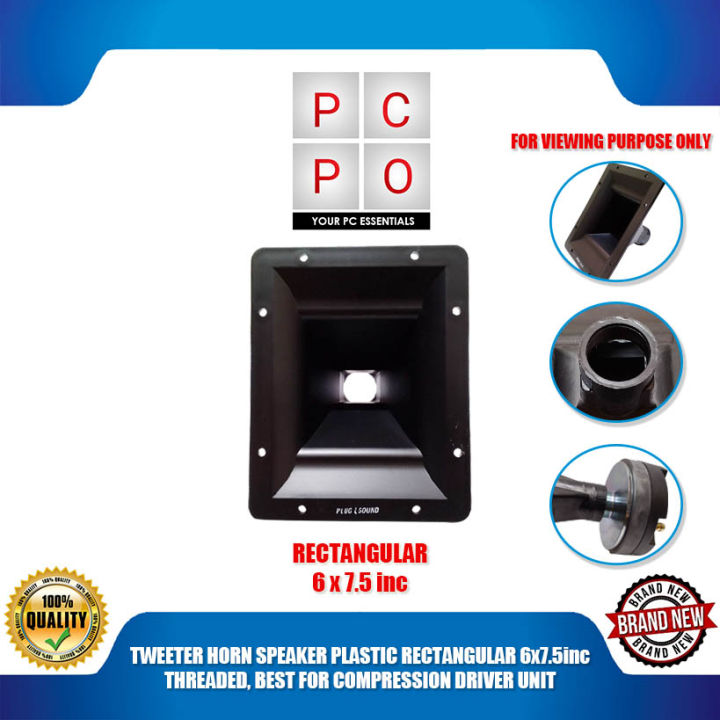 PC PO TWEETER HORN SPEAKER PLASTIC RECTANGULAR 6x7.5inc THREADED, BEST ...
