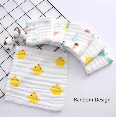 Baby Handkerchief 25*25CM 100% Cotton 6 Layer Baby Saliva Towels Baby Burp Bibs Infant Nursing Cloths Breathable Soft Face Hand Towel Handkerchief