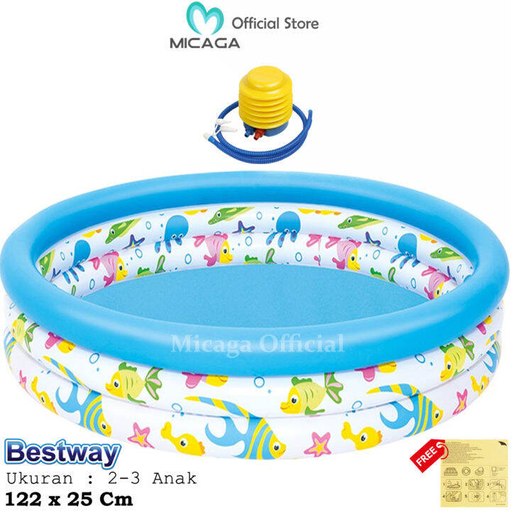 Bestway Kolam Berenang / Kolam Renang Anak 51009 Ocean Pool 122 X 25 Cm ...