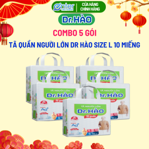 [Hàng Chính Hãng] Tã quần người lớn enterone Dr.Hào size L gói 10 miếng bỉm quần cho người già