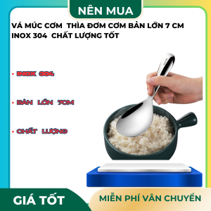 Vá múc cơm thìa đơm cơm bản lớn 7 cm inox 304 chất lượng tốt - muỗng canh - vá múc cơm - muỗng súp - muỗng và thìa ăn tiện lợi - Vá Múc Cơm - Thìa Múc Cơm -