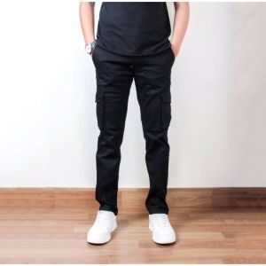 Celana Cargo Pria - Celana Pria Panjang Cargo Standar Cotton Twill Premium Distro Casual Slimfit