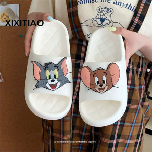 XIXITIAO รองเท้าแตะรองเท้าแตะใส่ในบ้านสำหรับฤดูร้อนรองเท้า Jerry And Tom น่ารักรองเท้าสายเดียวสำหรับผู้ชายและผู้หญิงรองเท้าแตะใส่เดินในบ้าน