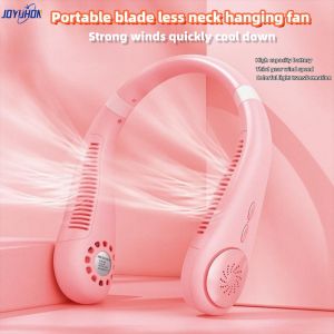 JOYUHON Portable Neck Fan Vaneless Handsfree Ultra Cool USB Charging Neck Hanging Dual Cooling Fan Silent Sports Fan