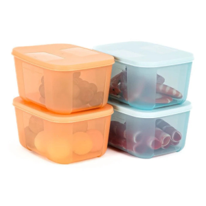 Bộ Hộp Trữ Đông Tupperware Freezermate Rainbow 650ml (4 Hộp) nhựa nguyên sinh