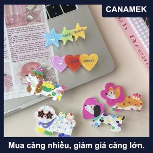 【CANAMEK】 Ngọt Ngào Dễ Thương Con Chó Kẹp Tóc Phim Hoạt Hình Mỏ Vịt Clip Trái Tim Sao Acrylic Bangs Tóc Clip Bị Gãy Tóc Clip Tất Cả Các Phù Hợp Tóc Phụ Kiện