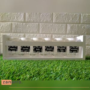 Rak Dinding Bumbu Dapur Warna Putih Model Minimalis Gantung Dari Kayu Solid COD Free Gratis Toples Bumbu dan Stiker Anti Air Minimalis Zanarra
