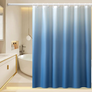 【24H Ship】High Quality 180x180cm Bathroom Waterproof Shower Curtain Makapal Black White Gray Blue Beige Brown Pink Green Purple Khaki Cartoon Plant Ocean Fish Flowers Leaves PEVA Waterproof Shower Curtain With 12 Hooks
