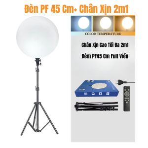Đèn Livestream PF45Cm Công Suất 60W Đèn Trợ Sáng Chụp ảnh Livestream Quay video 3 Chế Độ Ánh Sáng Full Viền 68Leon