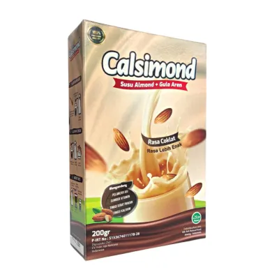 CALSIMOND SUSU ALMOND PLUS HERBAL RASA COKLAT & VANILA ASI BOOSTER 200 GRAM